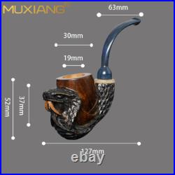 MUXIANG Handmade Freehand Pipe Rustic Carved Tobacco Smoking Pipe Snake Pipe