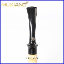 MUXIANG Handmade Freehand Tobacco Pipe Briar Smooth Pipe Bamboo Ebonite Stem