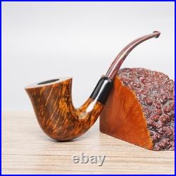 MUXIANG Handmade Hungarian Tobacco Pipe Smooth Pipe Ebonite Stem Military Tenon
