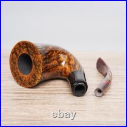 MUXIANG Handmade Hungarian Tobacco Pipe Smooth Pipe Ebonite Stem Military Tenon