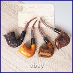 MUXIANG Handmade Hungarian Tobacco Pipe Smooth Pipe Ebonite Stem Military Tenon