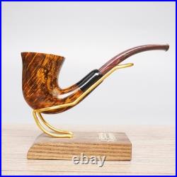 MUXIANG Handmade Hungarian Tobacco Pipe Smooth Pipe Ebonite Stem Military Tenon