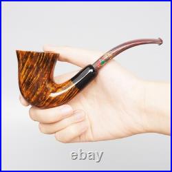 MUXIANG Handmade Hungarian Tobacco Pipe Smooth Pipe Ebonite Stem Military Tenon