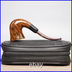 MUXIANG Handmade Hungarian Tobacco Pipe Smooth Pipe Ebonite Stem Military Tenon