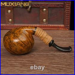 MUXIANG Handmade Nosewarmer Pipe Briar Smooth Wooden Tobacco Pipe Olivewood Band MUXIANG Handmade Nosewarmer Pipe Briar Smooth Wooden Tobacco Pipe Olivewood Band