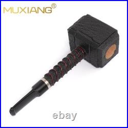 MUXIANG Handmade Poker Pipe Briar Wooden Tobacco Pipe Sandblasted Hammer Pipe