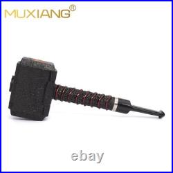 MUXIANG Handmade Poker Pipe Briar Wooden Tobacco Pipe Sandblasted Hammer Pipe