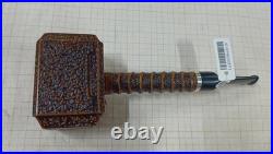 MUXIANG Handmade Poker Pipe Carved Briar Wooden Tobacco Pipe Rustic Hammer Pipe