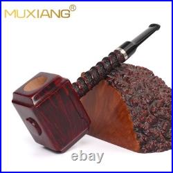 MUXIANG Handmade Poker Pipe Smooth Briar Wooden Tobacco Smoking Pipe Hammer Pipe