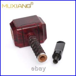 MUXIANG Handmade Poker Pipe Smooth Briar Wooden Tobacco Smoking Pipe Hammer Pipe