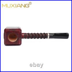 MUXIANG Handmade Poker Pipe Smooth Briar Wooden Tobacco Smoking Pipe Hammer Pipe