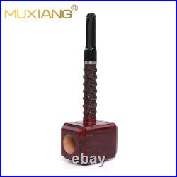 MUXIANG Handmade Poker Pipe Smooth Briar Wooden Tobacco Smoking Pipe Hammer Pipe