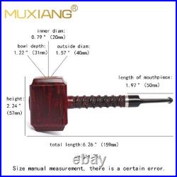 MUXIANG Handmade Poker Pipe Smooth Briar Wooden Tobacco Smoking Pipe Hammer Pipe