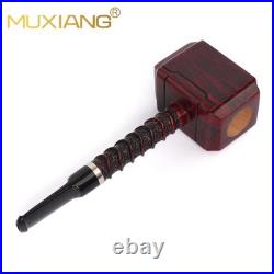 MUXIANG Handmade Poker Pipe Smooth Briar Wooden Tobacco Smoking Pipe Hammer Pipe