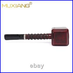 MUXIANG Handmade Poker Pipe Smooth Briar Wooden Tobacco Smoking Pipe Hammer Pipe