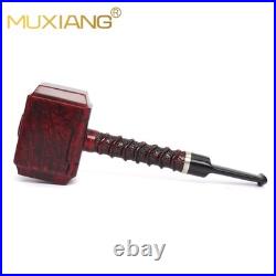 MUXIANG Handmade Poker Pipe Smooth Briar Wooden Tobacco Smoking Pipe Hammer Pipe