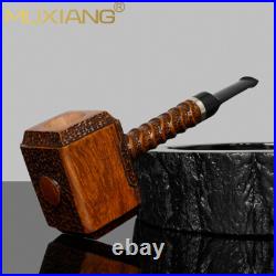 MUXIANG Handmade Poker Tobacco Pipe Smooth Briar Wooden Smoking Pipe Hammer Pipe
