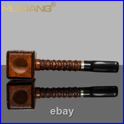 MUXIANG Handmade Poker Tobacco Pipe Smooth Briar Wooden Smoking Pipe Hammer Pipe