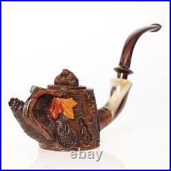 MUXIANG Handmade Rustic Briar Tobacco Pipe Carved Freehand Pipe High-end Pipe