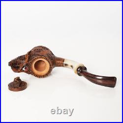 MUXIANG Handmade Rustic Briar Tobacco Pipe Carved Freehand Pipe High-end Pipe
