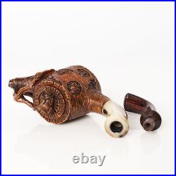 MUXIANG Handmade Rustic Briar Tobacco Pipe Carved Freehand Pipe High-end Pipe
