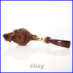 MUXIANG Handmade Rustic Briar Tobacco Pipe Carved Freehand Pipe High-end Pipe