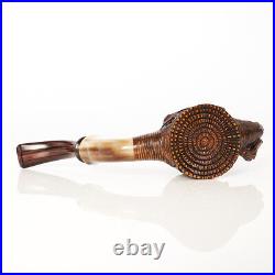 MUXIANG Handmade Rustic Briar Tobacco Pipe Carved Freehand Pipe High-end Pipe