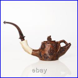 MUXIANG Handmade Rustic Briar Tobacco Pipe Carved Freehand Pipe High-end Pipe