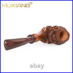 MUXIANG Handmade Rustic Tobacco Pipe Briar Wooden Carved Smoking Pipe Sissi Pipe