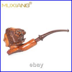 MUXIANG Handmade Rustic Tobacco Pipe Briar Wooden Carved Smoking Pipe Sissi Pipe