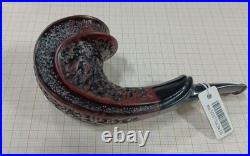 MUXIANG Handmade Rusticated Briar Horn Pipe 3mm Wooden Ebonite Stem Tobacco Pipe