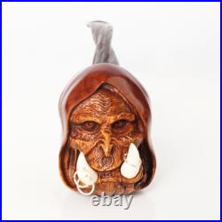 MUXIANG Handmade Rusticated Briar Tobacco Pipe Carved Freehand Pipe Ebonite Stem