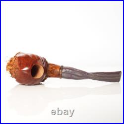 MUXIANG Handmade Rusticated Briar Tobacco Pipe Carved Freehand Pipe Ebonite Stem