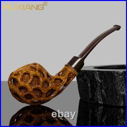 MUXIANG Handmade Rusticated Freehand Pipe Briar Wooden Carved Apple Tobacco Pipe