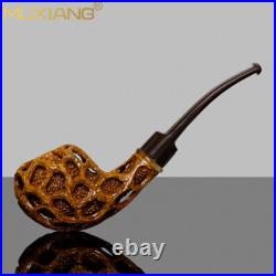 MUXIANG Handmade Rusticated Freehand Pipe Briar Wooden Carved Apple Tobacco Pipe