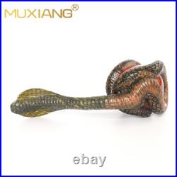 MUXIANG Handmade Rusticated Tobacco Pipe Briar Wooden Carved Pipe Python Pipe