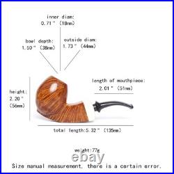 MUXIANG Handmade Smooth Briar Tobacco Pipe Wooden Egg Pipe 3mm Bent Ebonite Stem