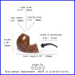 MUXIANG Handmade Smooth Briar Tobacco Pipe Wooden Egg Pipe 3mm Bent Ebonite Stem