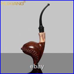 MUXIANG Handmade Smooth Freehand Pipe Briar Wooden Tobacco Pipe Cumberland Stem