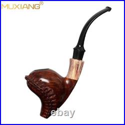 MUXIANG Handmade Smooth Freehand Pipe Briar Wooden Tobacco Pipe Cumberland Stem