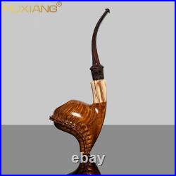 MUXIANG Handmade Smooth Freehand Pipe Briar Wooden Tobacco Pipe Ebonite Stem