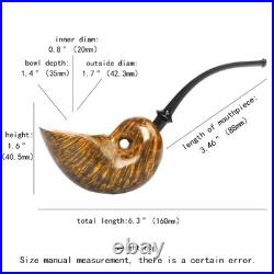 MUXIANG Handmade Smooth Freehand Pipe Briar Wooden Tobacco Pipe Vulcanite Stem