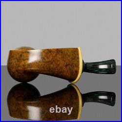 MUXIANG Handmade Smooth Tobacco Pipe Briar Wooden Freehand Pipe Ebonite Stem