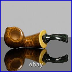 MUXIANG Handmade Smooth Tobacco Pipe Briar Wooden Freehand Pipe Ebonite Stem