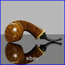 MUXIANG Handmade Smooth Tobacco Pipe Briar Wooden Freehand Pipe Ebonite Stem