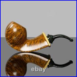 MUXIANG Handmade Smooth Tobacco Pipe Briar Wooden Freehand Pipe Ebonite Stem