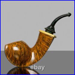 MUXIANG Handmade Smooth Tobacco Pipe Briar Wooden Freehand Pipe Ebonite Stem