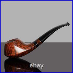 MUXIANG Handmade Volcano Tobacco Pipe Briar Smooth Freehand Pipe Vulcanite Stem