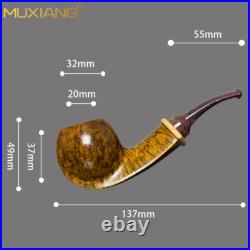 MUXIANG Handmade Wooden Freehand Pipe Briar Smooth Tobacco Pipe Cumberland Stem