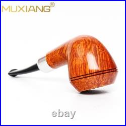 MUXIANG Imported Briar Wooden Bulldog Pipe Smooth Tobacco Pipe 3mm Ebonit Stem